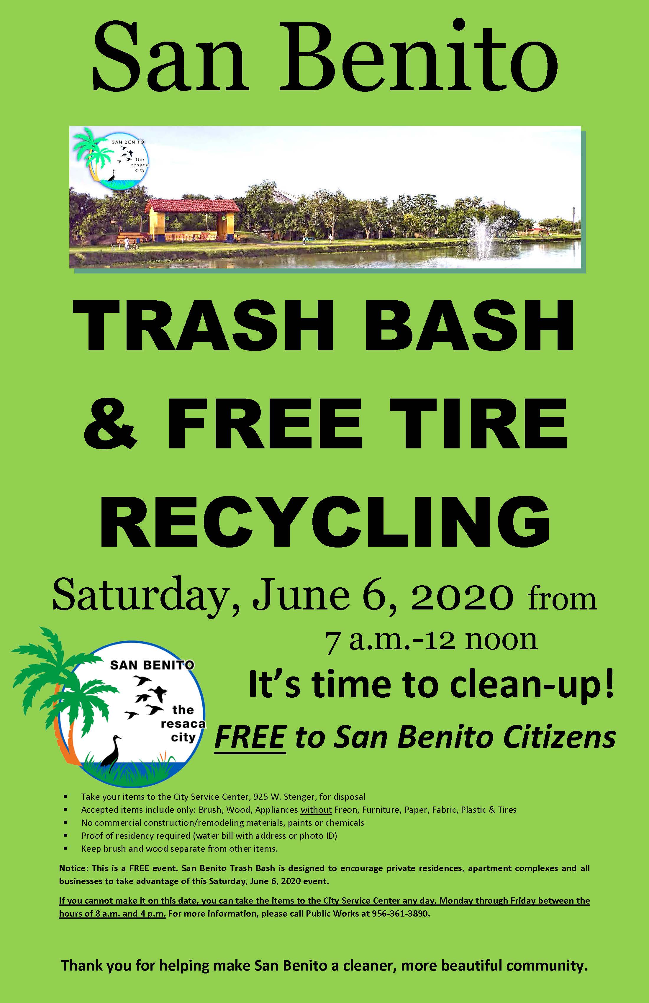 San Benito Trash Bash June 6- 2020