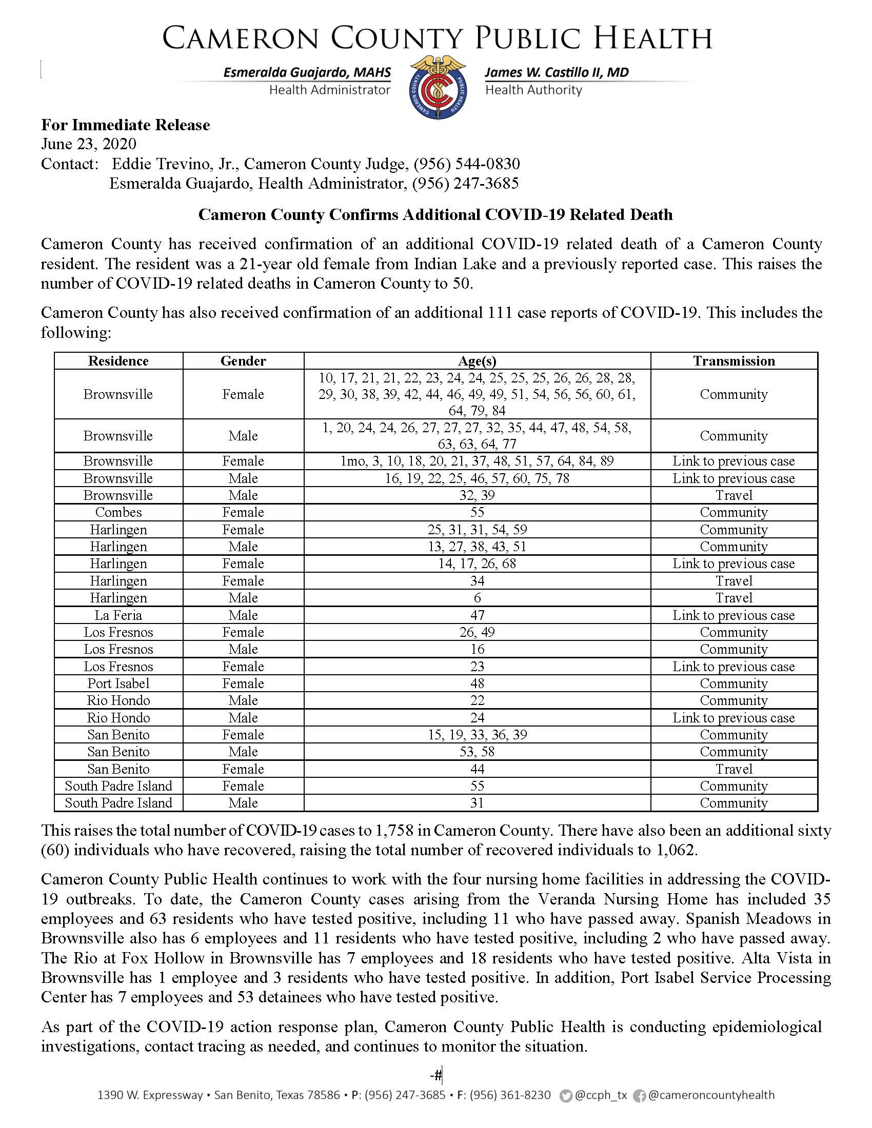 COVID-19 Press Release_1648-1758 PR80_06 23 2020