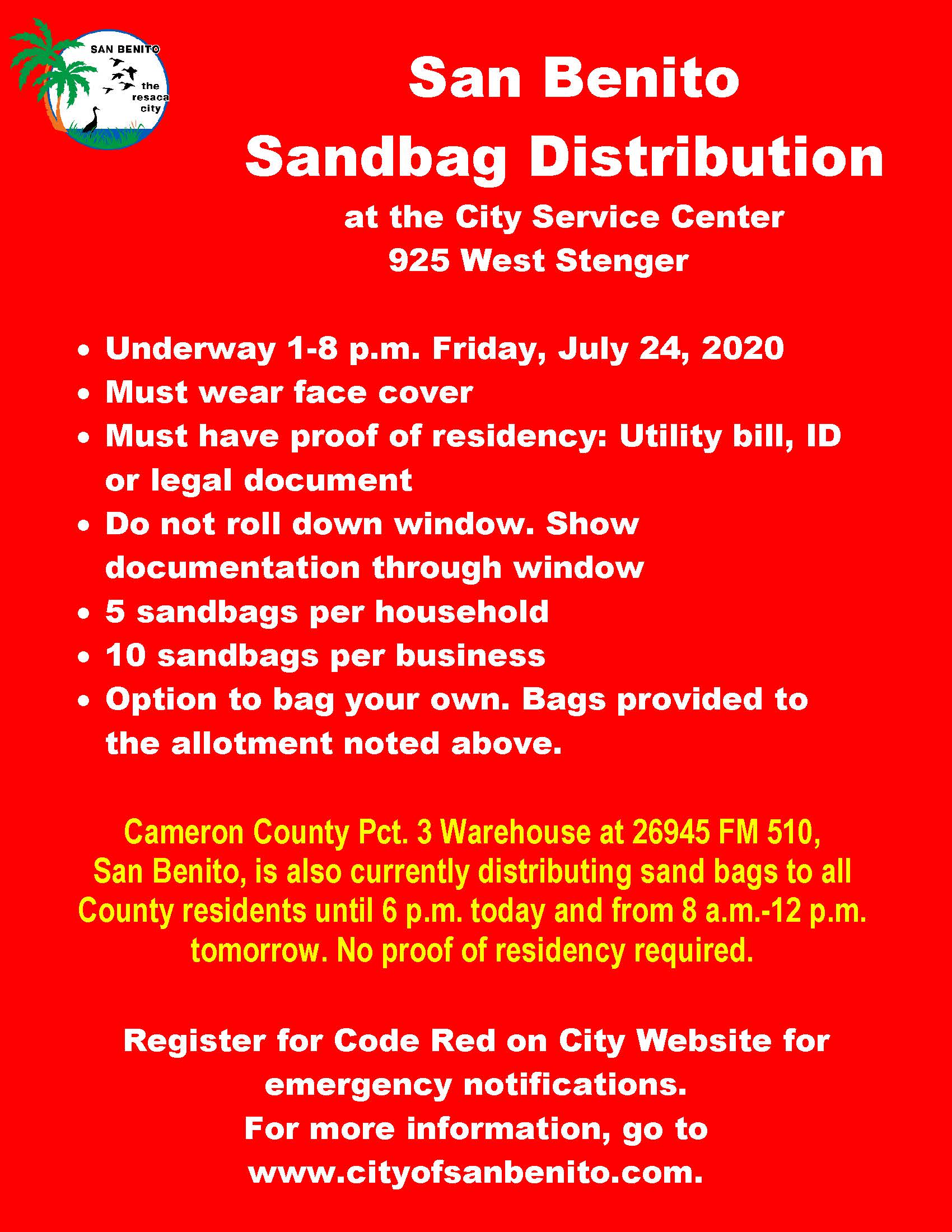 San Benito sand bags