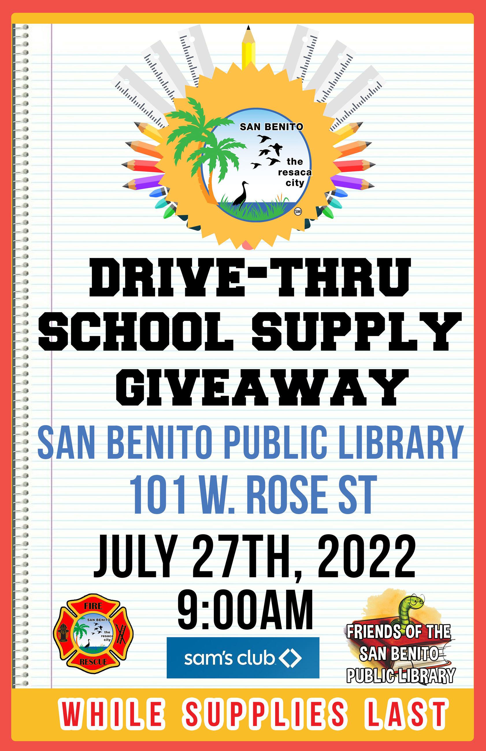 School supplies giveaway