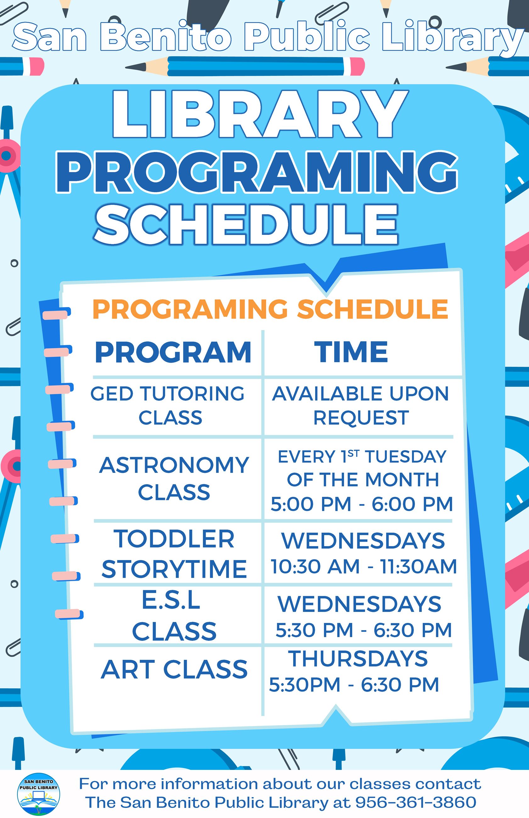 Program Schedule New
