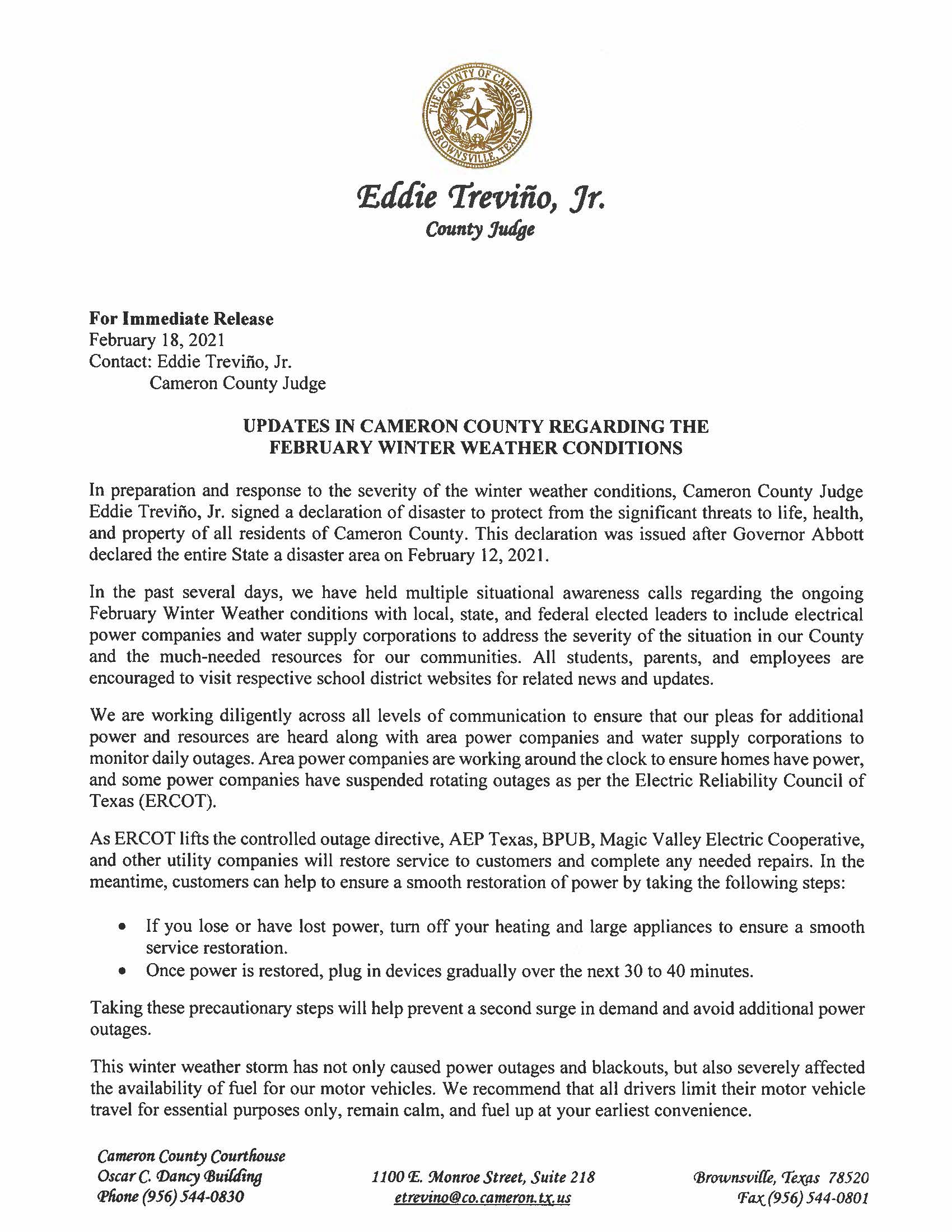 2.18.21 Updates in Cameron County Regarding the February Winter Weather Conditions_Page_1