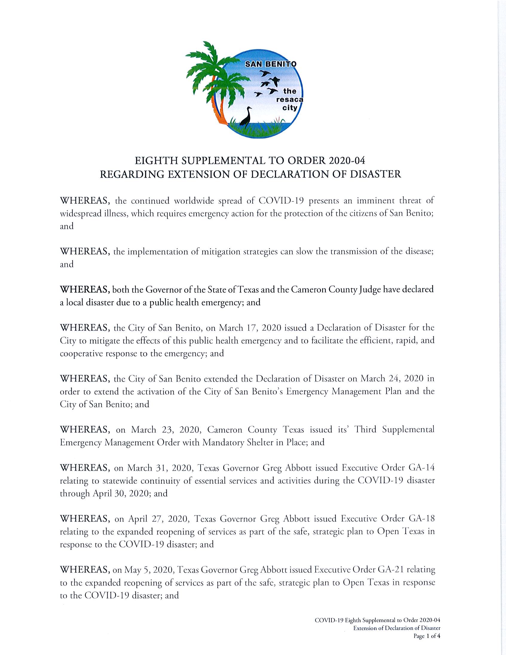 Eighth Supplemental to Order 2020-04_Page_1