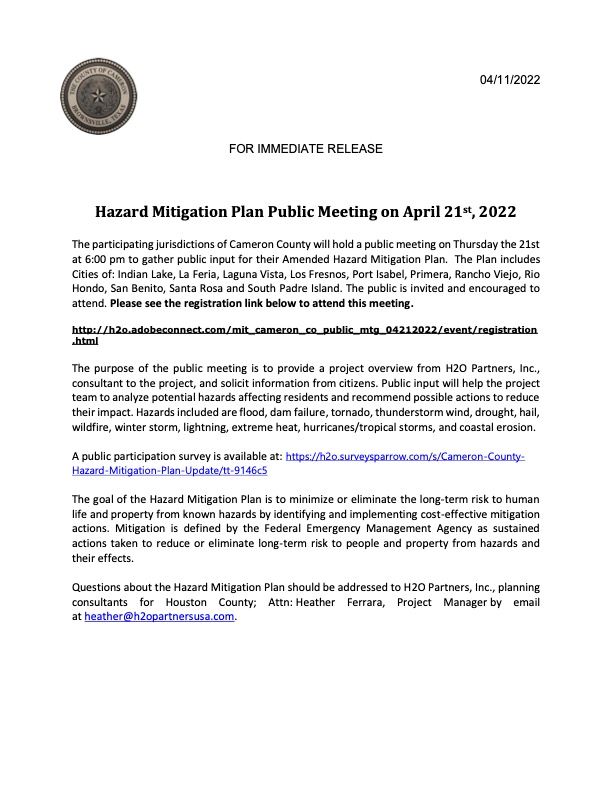 Public Notice for Public Meeting 04.11.22