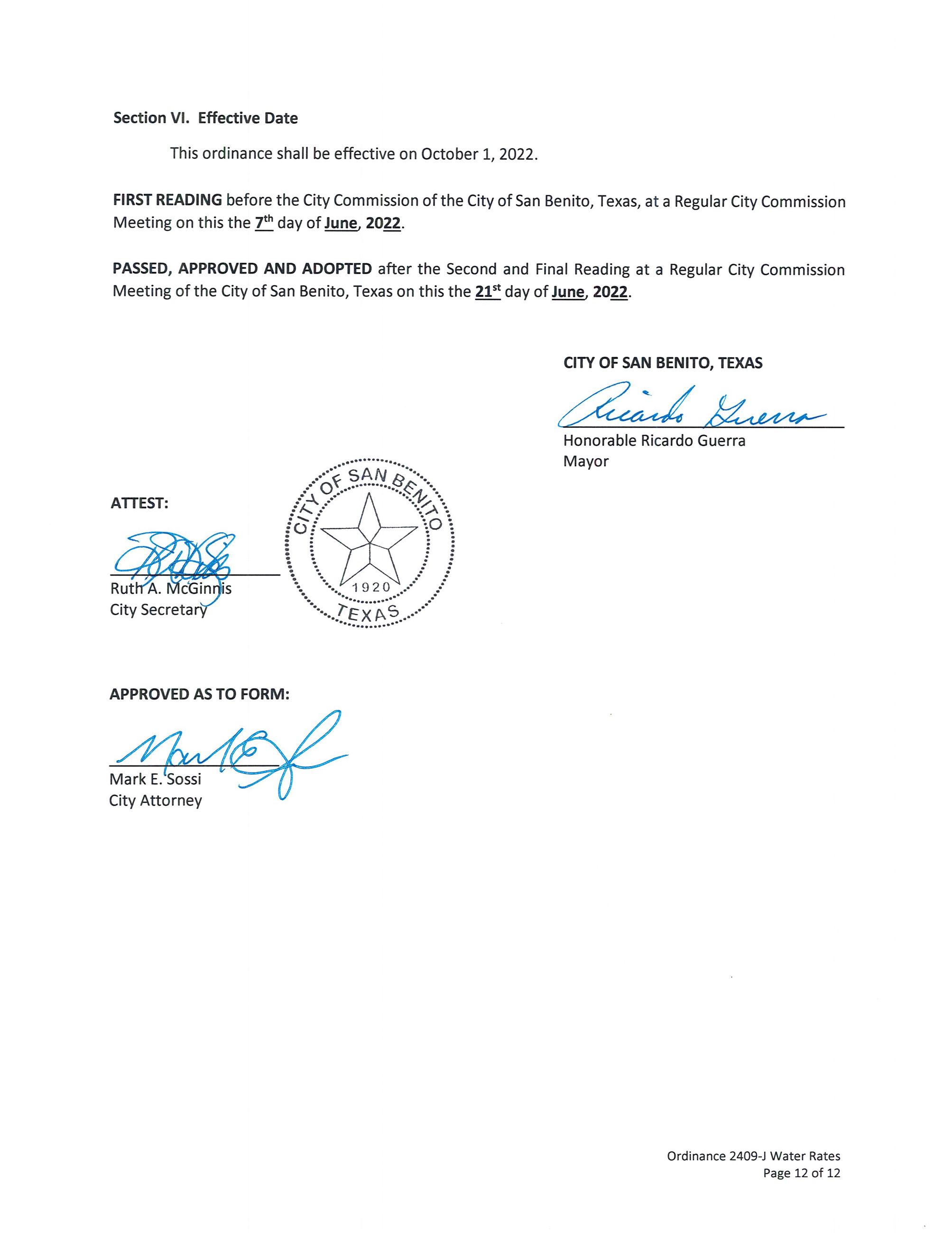ORDINANCE 2409-J Water Rates Approved 062122RCCM_Page_12
