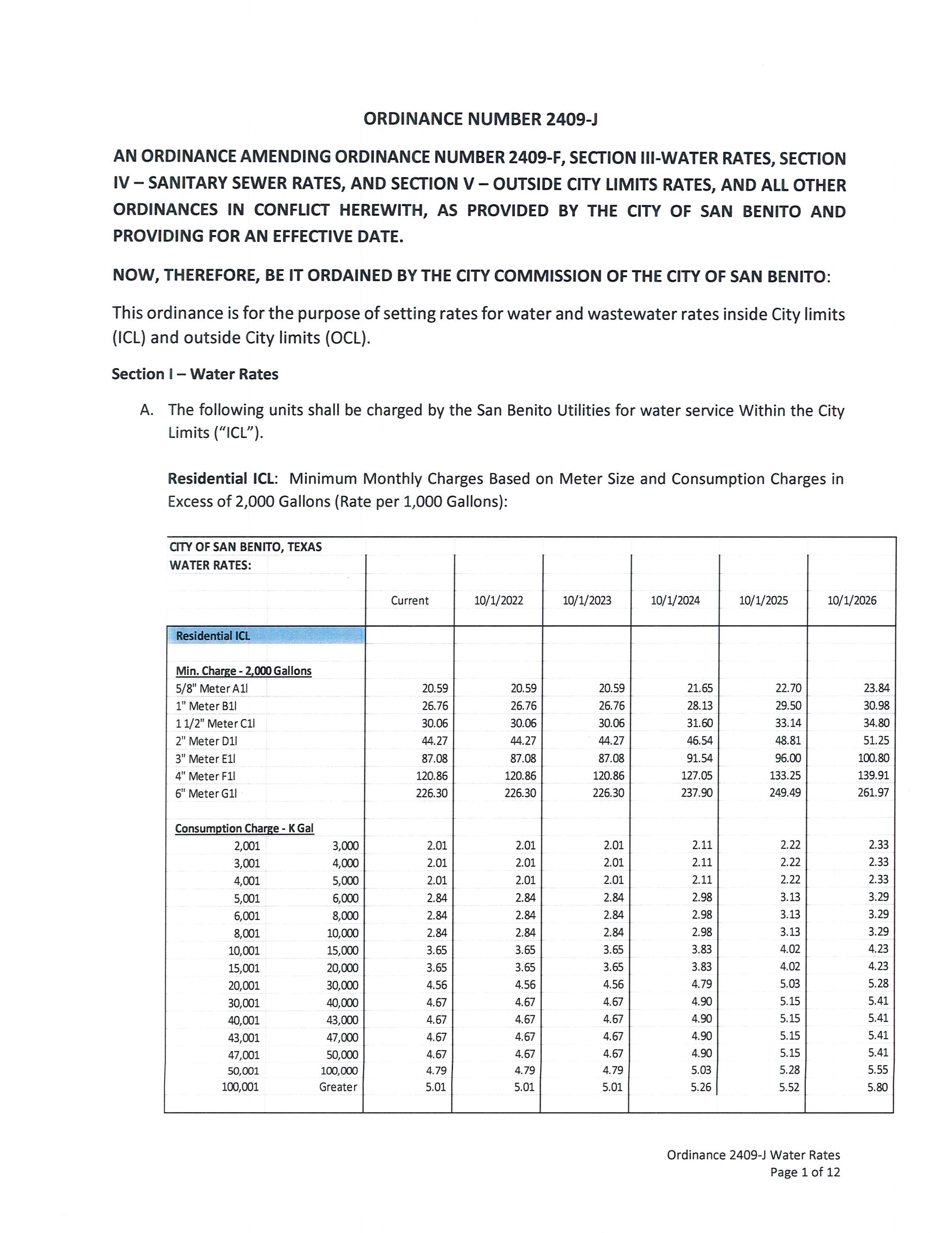ORDINANCE 2409-J Water Rates Approved 062122RCCM_Page_01